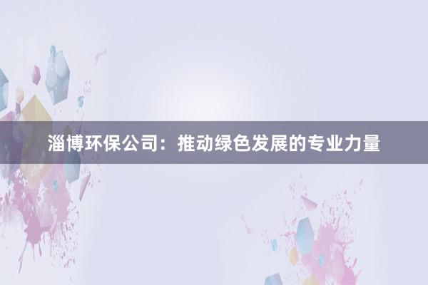 淄博环保公司：推动绿色发展的专业力量